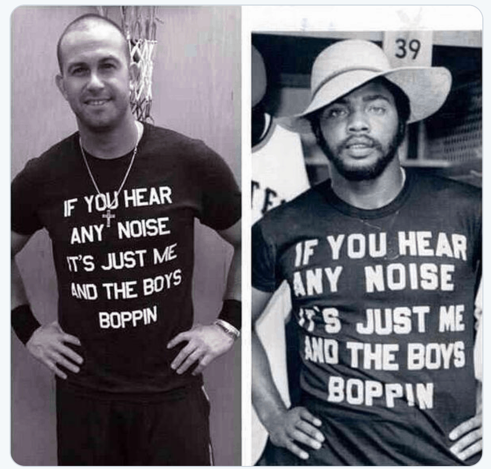 Origin of Dave Parker's 'Boys Boppin' shirt